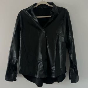Zara oversized leather shirt